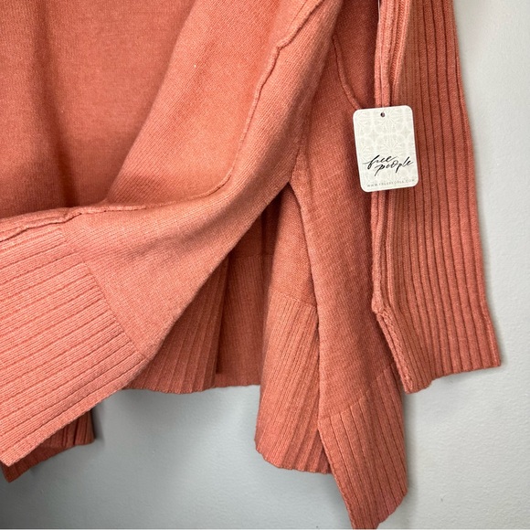 NWT Free People Orion A Line Tunic Sweater Stretch On / Off Shoulder Rose Sz S - Picture 5 of 7